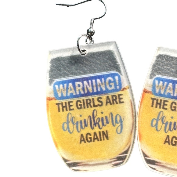 Acrylic Beer Glass Drop Earrings - Picture 3 of 5